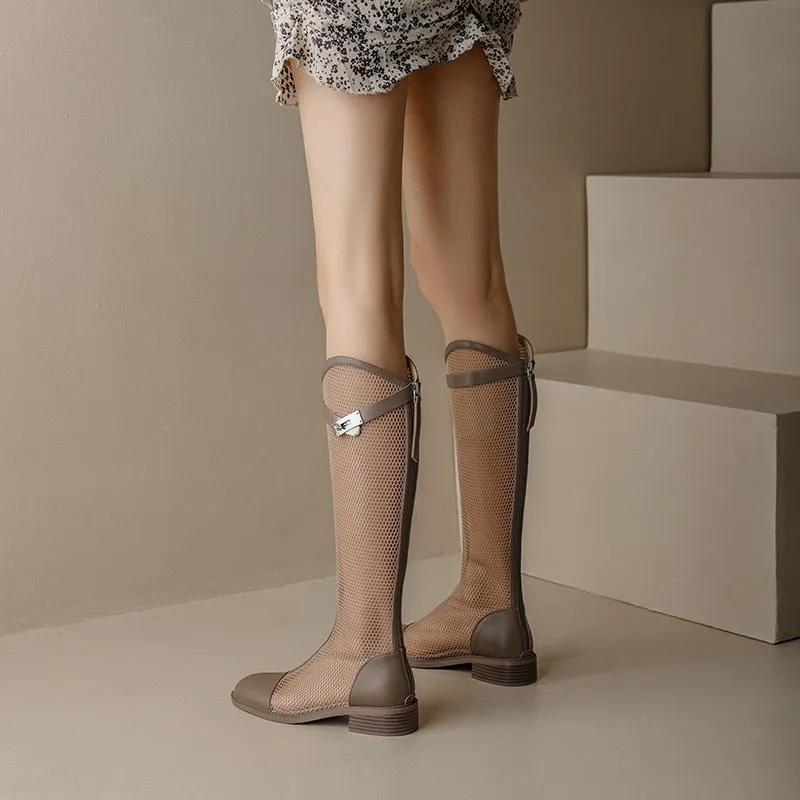Dani Mesh Knee High Boots - 5 Colors